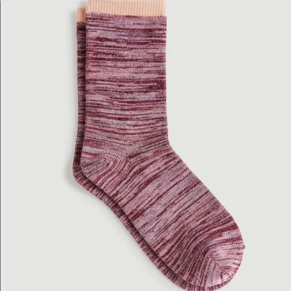 Ann Taylor High Rise Crew Socks Burgundy